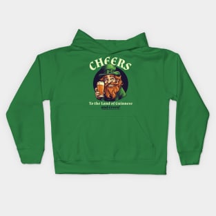 Cheers to the Land of Guinnes and Green Kids Hoodie